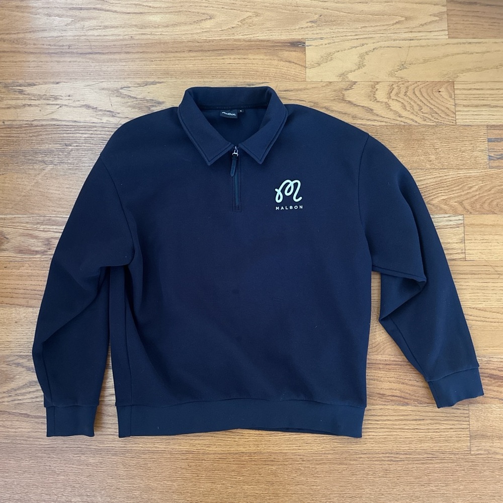 Malbon Black Half-Zip Sweatshirt